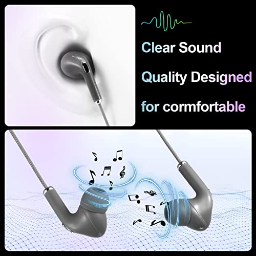 Xinnun 50 Pack Bulk Earbud Headphones with Mic Assorted Colors, Novel