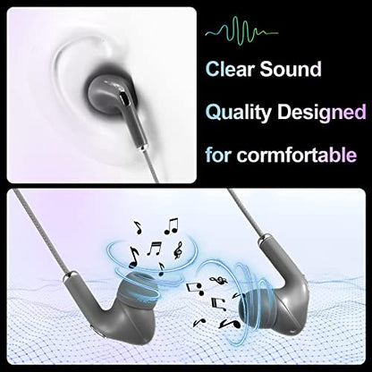 Xinnun 50 Pack Bulk Earbud Headphones with Mic Assorted Colors, Novel
