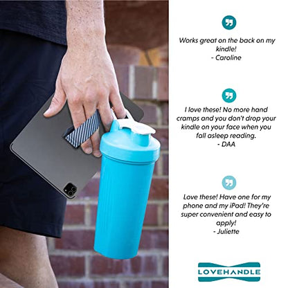 LOVEHANDLE XL Phone + Tablet Grip - Black Strap, Black Base - size: LHT-01 (XL Grip)
