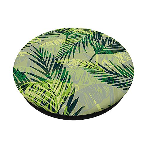 Palm Leaves Pop Mount Socket Banana Tree Pattern PopSockets Grip and Stand for Phones and Tablets