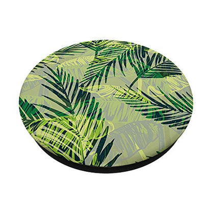 Palm Leaves Pop Mount Socket Banana Tree Pattern PopSockets Grip and Stand for Phones and Tablets