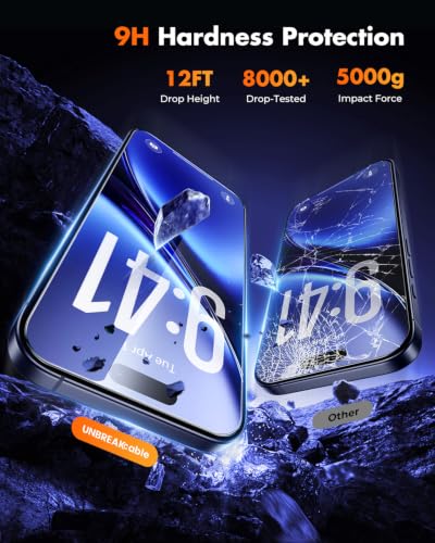UNBREAKcable iPhone 17 Pro Full-Coverage Screen Protector - 3 Pack - size: iPhone 17 Pro