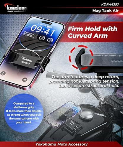 Kaedear Magnetic Motorcycle Phone Mount, Vibration Dampener, KDR-M35J - color: Black / Vibration Absorption Mount