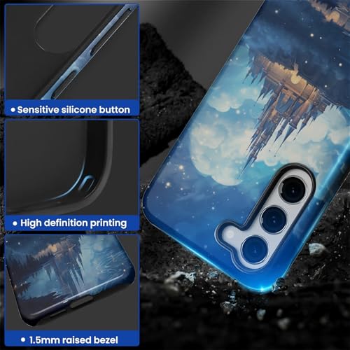 CARLOCA Case for Samsung Galaxy S23,Blue Castle Design- Hybrid Dual Protection Soft TPU + Hard PC, Shockproof & Anti-Scratch Cover Men Women Stylish Protective Phone Case - color: Blue Castle, size: Galaxy S23