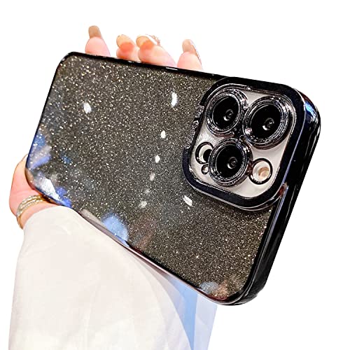 Compatible with iPhone 12 Pro Case Glitter Luxury Cute Flexible Plating Cover Camera Protection Shockproof Phone Case for Women Girl Men Design for iPhone 12 Pro 6.1'' Black - color: Black, size: iPhone 12 Pro-6.1''
