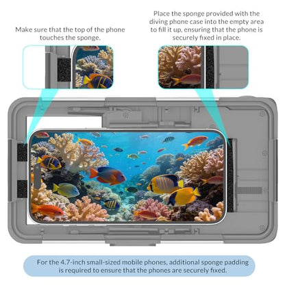 2026 Underwater Snorkeling Diving Phone Case for Phone 17/16/15/14/13/12Pro Max/Galaxy S26/S25/S24/S23.(50ft/15m) Professional Scuba Dive Waterproof Case Underwater Photo Video（Gray） - color: Gray