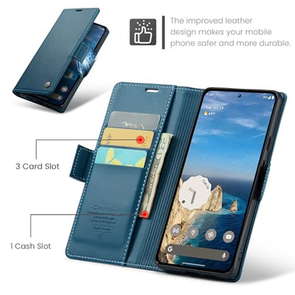 Wallet Case for Google Pixel 10/Google Pixel 10 Pro, Magnetic Flip Case with RFID Blocking Card Holder Kickstand for Women Men, Shockproof Durable Protective Phone Cover (Blue) - color: Blue