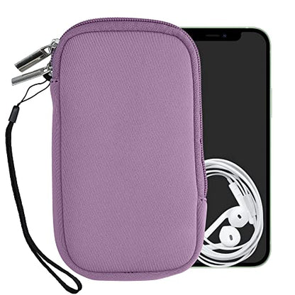 kwmobile Universal Phone Pouch Size L - 6.5" - Neoprene Smartphone Pouch with Zip - Water-Repellent Mobile Phone Case - Sleeve in Lavender - color: lavender, size: L - 6.5"