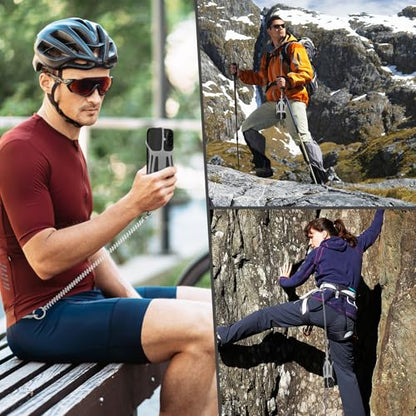 HOTEMIA Silicone Phone Lanyard Holder with Carabiner, Universal Phone Strap,Anti-Theft Phone Case with retractable tether - color: Transparent