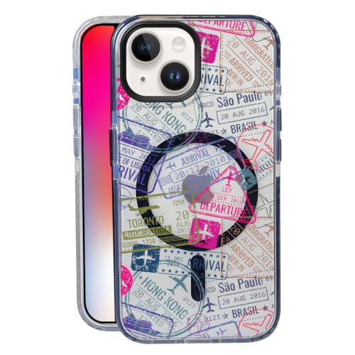 Air Travel for iPhone 15 Case,MagSafe Compatible,Matte Soft Slim Shockproof Cover,Anti-Fingerprint,Anti-Yellowing,Anti-Scratch Back,Magnetic Phone Case for Women,Girl,Cute,Girly,Clear - color: Air Travel, size: iphone 15