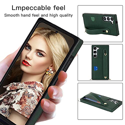 CCSmall for Samsung Galaxy S23+ Plus Crossbody Case w Card Holder KB Green - color: Green, size: Galaxy S23 Plus