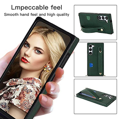 CCSmall for Samsung Galaxy S23+ Plus Crossbody Case w Card Holder KB Green - color: Green, size: Galaxy S23 Plus