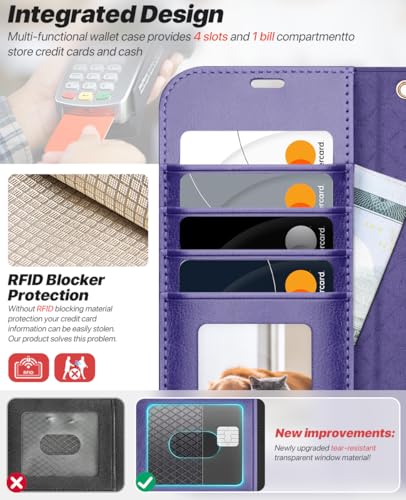 OCASE for iPhone Air Detachable Wallet Case with Card Holder, 2 in 1 PU Leather Flip Folio with RFID Blocking Stand Wrist Strap Shockproof Phone Cover 6.5 Inch 2025, Purple - color: Purple, size: iPhone Air