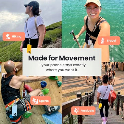 Pulpo 2 in 1 Anti Theft Phone Lanyard and Wrist Strap for iPhone and Android, Adjustable Cell Phone Leash and Universal Tether, Hands Free Strap for Travel Running and Everyday Use, Black - color: Black