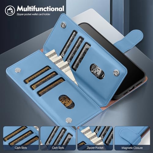 Shieldtop Compatible with Samsung Galaxy S23+ Plus Wallet Case with Card Holder,Women Men RFID Blocking PU Leather Flip TPU Protective Cover Credit Card Slots,Phone Case for S23 Plus,Light Blue - color: Light Blue, size: Galaxy S23 Plus - 6.6"