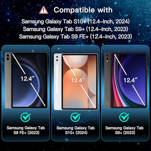 JETech Screen Protector for Galaxy Tab S10+/S9 FE+/S9+ 12.4", 2-Pack - size: TabS10Plus/S9Plus/S9FEPlus