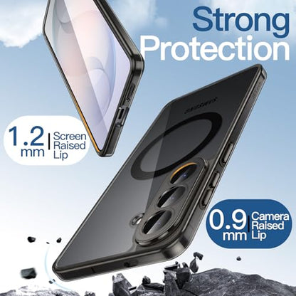 JETech Magnetic Case for Galaxy S26 Plus, Compatible with MagSafe, Black | Full Camera Lens Protection, Shockproof Protective Phone Cover, Scratch Resistant Clear Back - color: Black, size: Galaxy S26 Plus