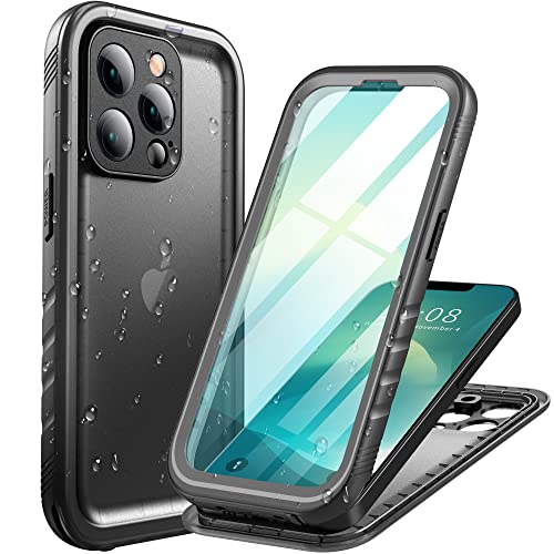 Cozycase for iPhone 13 Pro Waterproof Case Full Body Heavy Duty Black | 360 Shockproof with Screen Camera Protector Military Grade Double Water Dust Drop Proof Hard Rugged Tough Front Back Cover - color: Black, size: For iPhone 13 Pro