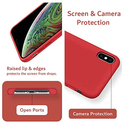 TUDIA Ultra Slim Soft Silicone Compatible with iPhone Xs Max Case - Shockproof Slim Lightweight Cute Flexible Protective Cases Cover - Red - color: Red, size: iPhone XS Max