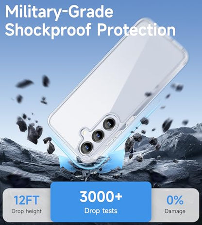USLAI Case for Samsung Galaxy S25, Anti-Yellowing, Crystal Clear Back, Shockproof & Military‑Grade Drop Protection - Transparent - color: Clear, size: Galaxy S25