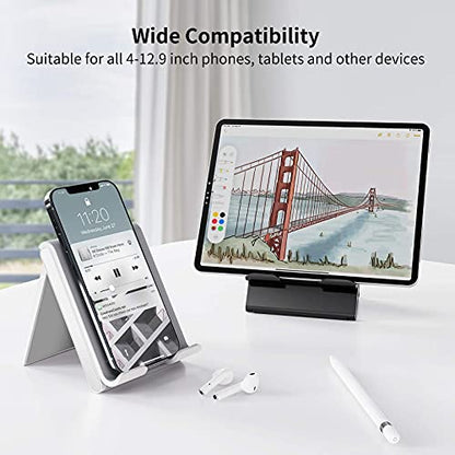 SAIJI Adjustable iPad Stand for Desk Portable Foldable Tablet Stand –Gray - color: Gray