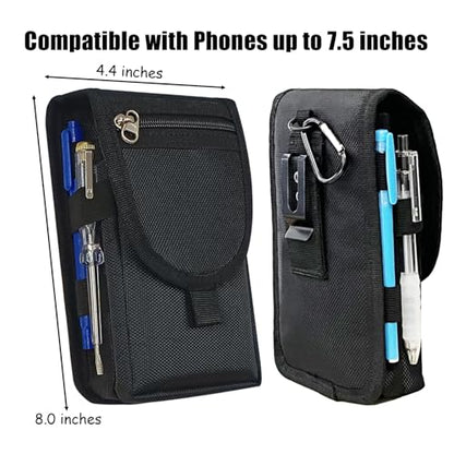 Dual Phone Holster with Belt Clip,Large Belt Smartphone Pouch for Men,Tactical Waist Cellphone Holder,Multi-Function Compatibility Mobilephone Case for Daily Use,Outdoor Activity,Hiking,Camping