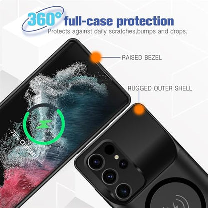 Battery Case for Galaxy S22 Ultra/S23 Ultra, [12000mAh] Slim Portable Protective Fast Charging Case Backup Power Bank Battery Case Compatible with Galaxy S22 Ultra/S23 Ultra-6.8 inch-Black - size: Galaxy S22 Ultra/S23 Ultra