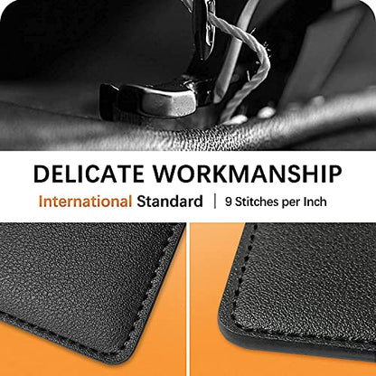 Phone Card Holder, Leather Phone Wallet Stick On Card Holder Back of Phone | Credit Card Holder for Phone Case Compatible with Most of Cell Phone (iPhone, Samsung) - 2Pack Black - color: Black
