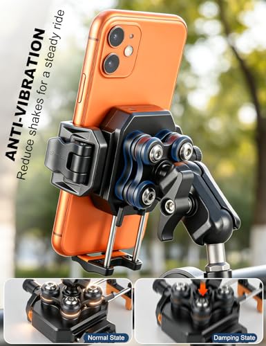 koolehaoda Motorcycle Phone Mount Holder with Vibration Dampener