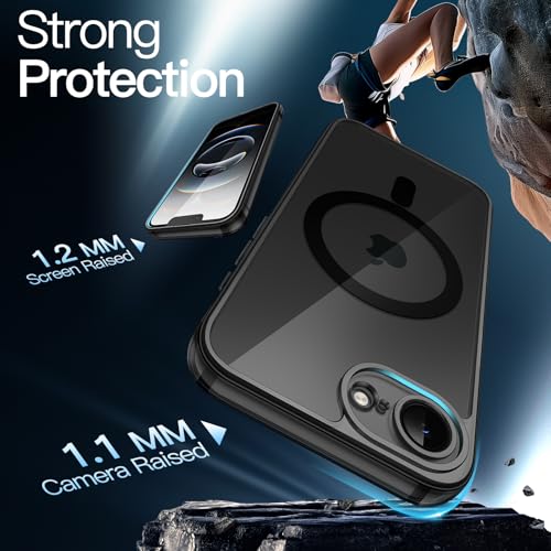 JETech Magnetic Case for iPhone 17e (2026) / iPhone 16e Compatible with MagSafe, Shockproof Phone Bumper Cover, Anti-Scratch Clear Back, 6.1-Inch Display (Black) - color: Black, size: iPhone 17e/16e