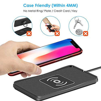 POLMXS Wireless Charger Car Charging pad 15W Fast Wireless Phone Charger Cell Phone Flat Charging mat Compatible with iPhone 11/12/12/14/15 Galaxy S21/S22/S23/24 NOTE10(C3Y)