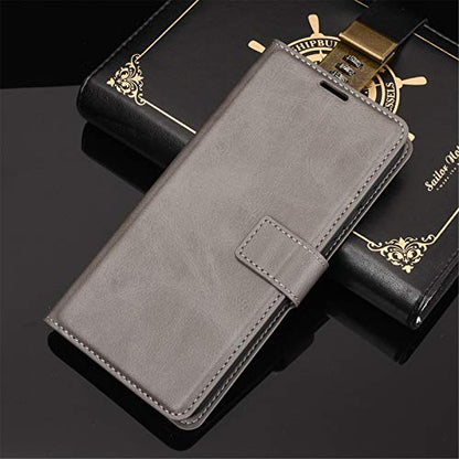 Flip Case for Samsung A03S Wallet PU Leather Magnetic Protective Cellphone Case for Samsung Galaxy A02S A025M A03S A037M Folio Book Cover with Stand (Gray) - color: Gray