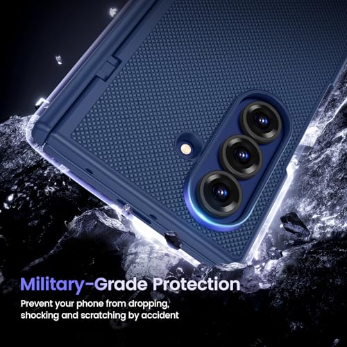 VEGO for Samsung Z Fold 7 Case with Screen Protector & Belt Clip, Blue | Compatible with Magsafe [Hinge Protection] Hard PC Anti-Drop Protective Magnetic Phone Case for Samsung Galaxy Z Fold 7 - color: Blue