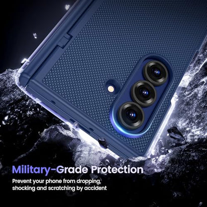 VEGO for Samsung Z Fold 7 Case with Screen Protector & Belt Clip, Blue | Compatible with Magsafe [Hinge Protection] Hard PC Anti-Drop Protective Magnetic Phone Case for Samsung Galaxy Z Fold 7 - color: Blue