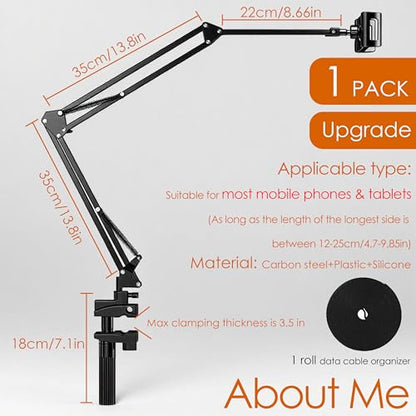 YTDSUPTablet Stand for Desk, 360° Rotation, Adjustable Gooseneck Tablet Arm - size: Base - 5 Hole Positions