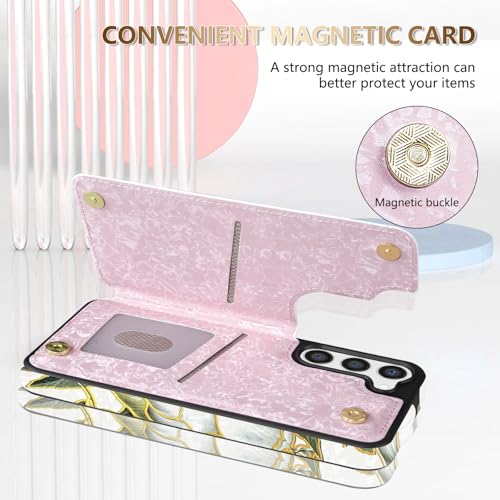 NNH Compatible with Samsung Galaxy S23 Wallet Case with RFID Blocking Card Slots Folio Flip PU Leather Kickstand Double Magnetic Clasp Design Cover for Galaxy S23(6.1 inch-Magnolia Flowers) - color: Magnolia Flowers, size: Galaxy S23 6.1 inch