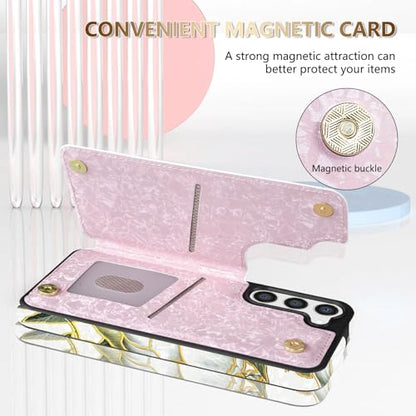 NNH Compatible with Samsung Galaxy S23 Wallet Case with RFID Blocking Card Slots Folio Flip PU Leather Kickstand Double Magnetic Clasp Design Cover for Galaxy S23(6.1 inch-Magnolia Flowers) - color: Magnolia Flowers, size: Galaxy S23 6.1 inch