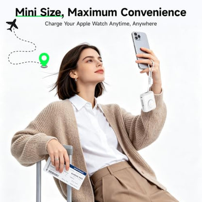 20000mAh Magnetic Power Bank for Apple Watch, 22.5W PD Fast Charging - color: White