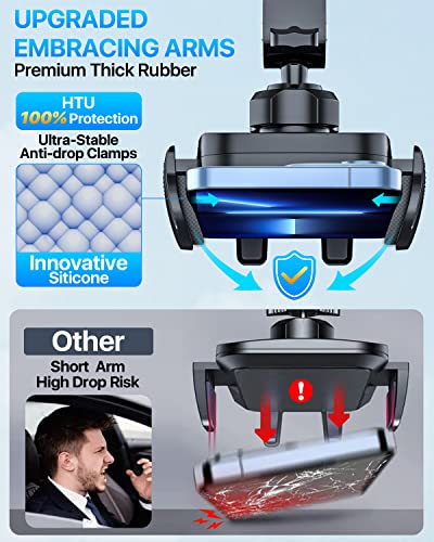 【Upgraded Strongest Suction & Pro Military-Grade】Ultimate Car Phone Mount【360°Rotatable Suction】Cell Phone Holders Truck Stand for Dashboard Windshield Vent for iPhone 18 Pro Max 17 Samsung,Dark Blue - color: Dark Blue
