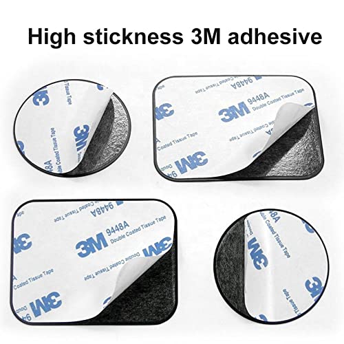 SALEX Replacement Metal Plates Set for Magnetic Car Phone Holders, Wall & Air Vent Mounts, Cases, Magnets. Kit of 4 Black Round Iron Discs Without Holes. 3M Adhesive Backing. Matte Steel Sheets 4 Pack - color: Round / 4 Pack