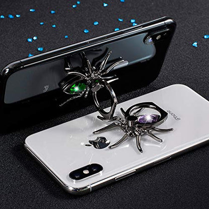 Allengel Spider Phone Ring Holder Stand, Animal Phone Ring Finger Grip Rhinestone Phone Kickstand for All Smartphone - Green - color: Green