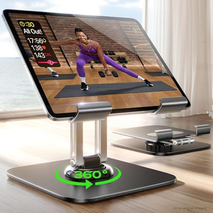 LISEN for iPad Stand Holder, Aluminum Tablet Stand Holder for iPad - color: Black