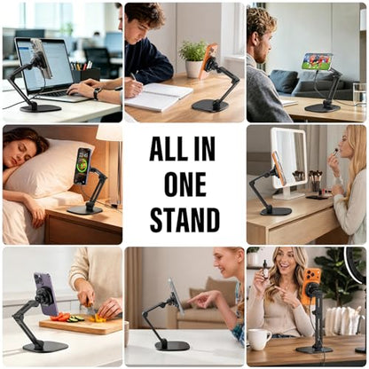 APPS2Car Qi2 15W Wireless Charger Stand Adjustable Phone Holder for Desk - color: Black - Wireless Charging Stand