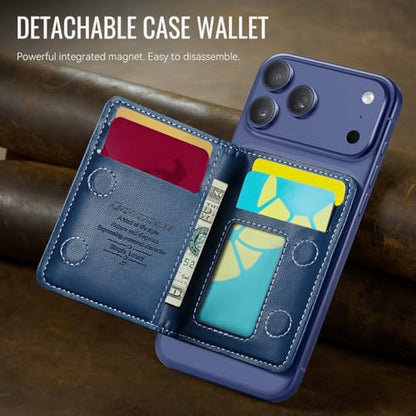 Defencase for Magsafe Wallet Magnetic Card Holder RFID Blocking, Dark Blue - color: Fashion Dark Blue