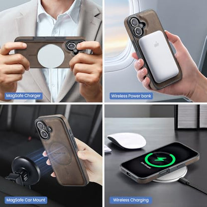 K2 2 in 1 Detachable Magnetic Phone Cases Compatible with iPhone 17 Case with Card Holder RFID Blocking, Compatible with Magsafe Wallet, Leather 6.3'' (Coffee, iPhone 17) - color: Coffee, size: iPhone 17