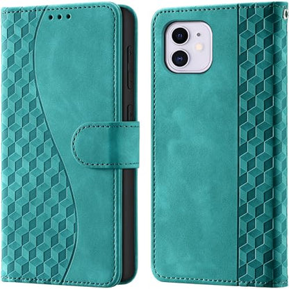 Flip Wallet Case for iPhone 11 PU Leather Turquoise | RFID Blocking, 3 Card Slots & 1 Cash Pocket, Magnetic Closure, Kickstand Function, Leather Flip Case for iPhone 11 - color: Turquoise