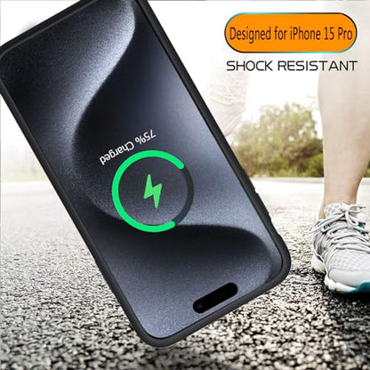 Battery Case for iPhone 15 Pro, Full Encircle 10000mAh High Capacity Rechargeable Portable Charger Case Extended Battery Pack for iPhone 15 Pro (6.1 inch) Wireless Charging Cover with Carplay-Black - size: iPhone 15 Pro (6.1 inch)