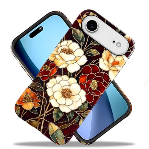 Compatible with iPhone 17 Air,Anti-Scratch Glossy Case Cover,Stained Glass Flower 04 - color: Stained Glass Flower 04, size: IPhone 17 Air