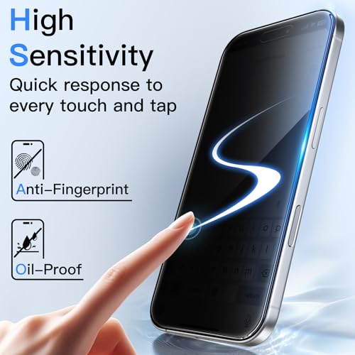 JETech 360° Privacy Screen Protector for iPhone 16 Pro, 2-Pack - size: iPhone 16 Pro