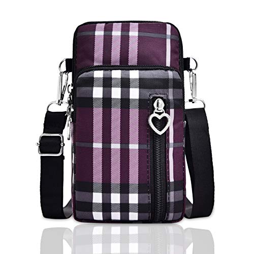 BIAOTIE Lightweight Small Crossbody bags Cell Phone Purses Travel Pouch Shoulder Bag for Women - color: Purple Stripes